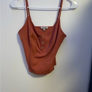 - fashion nova Orange ribbed crop tank w adjustable straps